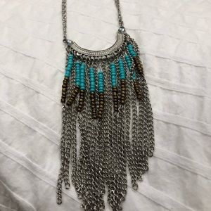 Long Turquoise and Brown Necklace